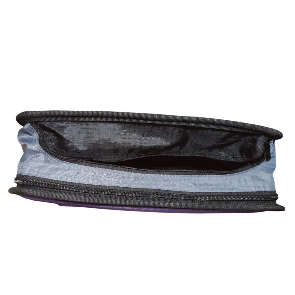 Case it Purple Gray 3 Ring Zipper Binder with Expanding File Organizer Pockets